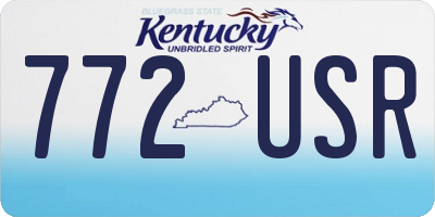 KY license plate 772USR