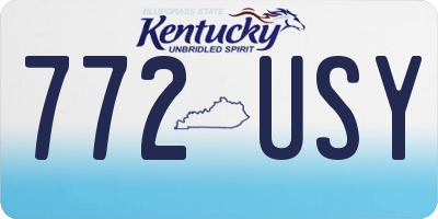 KY license plate 772USY