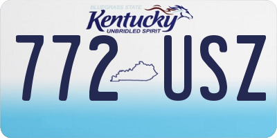 KY license plate 772USZ