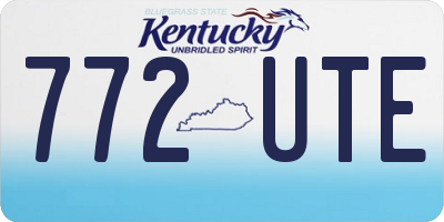 KY license plate 772UTE