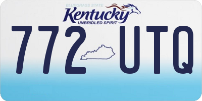 KY license plate 772UTQ