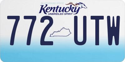 KY license plate 772UTW