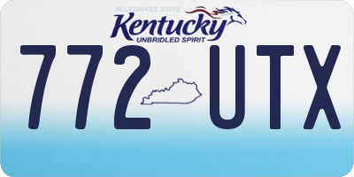 KY license plate 772UTX