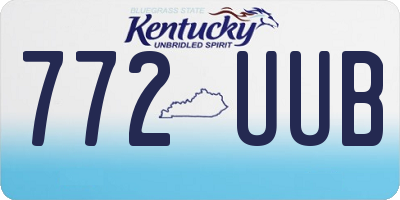 KY license plate 772UUB