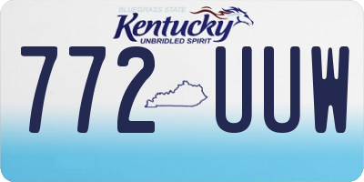 KY license plate 772UUW