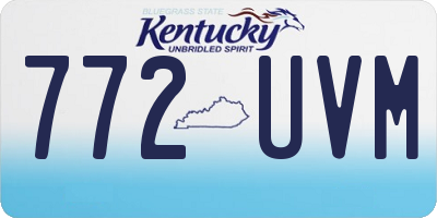 KY license plate 772UVM
