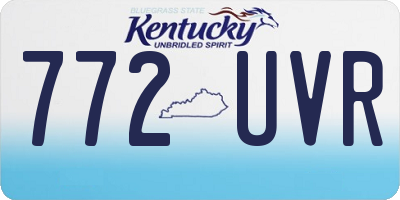 KY license plate 772UVR