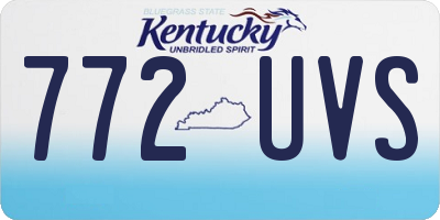 KY license plate 772UVS
