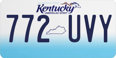 KY license plate 772UVY
