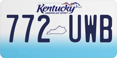 KY license plate 772UWB