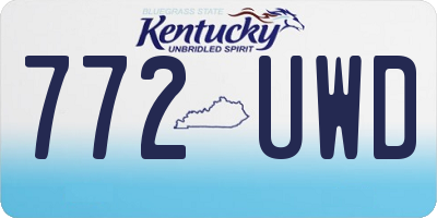 KY license plate 772UWD