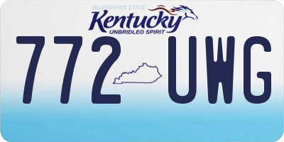KY license plate 772UWG