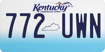 KY license plate 772UWN