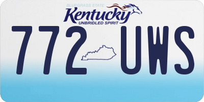 KY license plate 772UWS