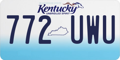 KY license plate 772UWU