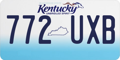 KY license plate 772UXB