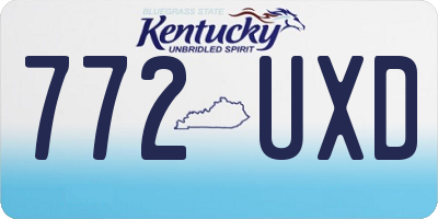 KY license plate 772UXD