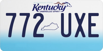 KY license plate 772UXE