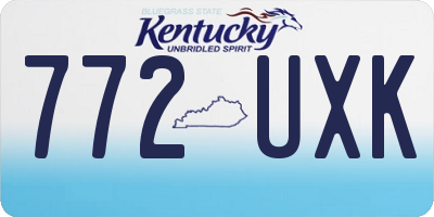 KY license plate 772UXK