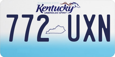 KY license plate 772UXN