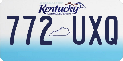 KY license plate 772UXQ