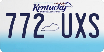KY license plate 772UXS