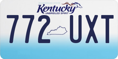 KY license plate 772UXT