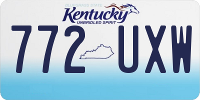 KY license plate 772UXW