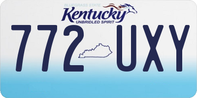 KY license plate 772UXY