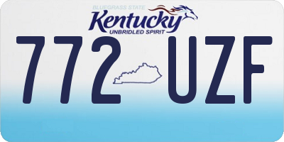 KY license plate 772UZF