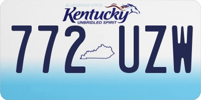 KY license plate 772UZW
