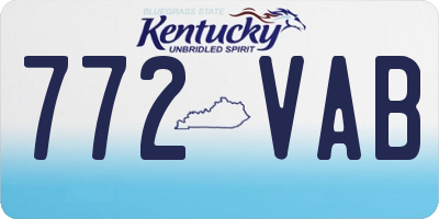 KY license plate 772VAB