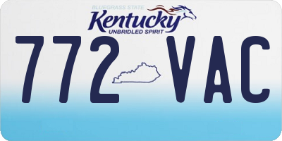 KY license plate 772VAC
