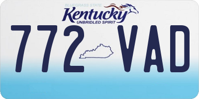 KY license plate 772VAD