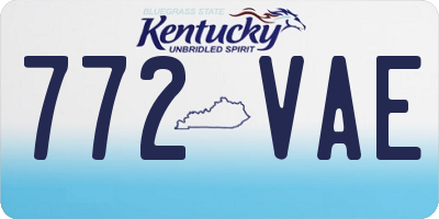 KY license plate 772VAE