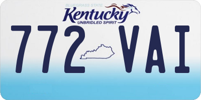 KY license plate 772VAI