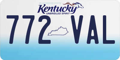 KY license plate 772VAL