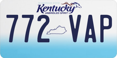 KY license plate 772VAP
