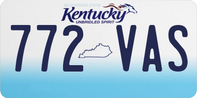 KY license plate 772VAS