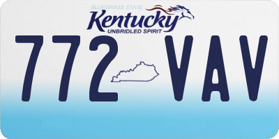 KY license plate 772VAV