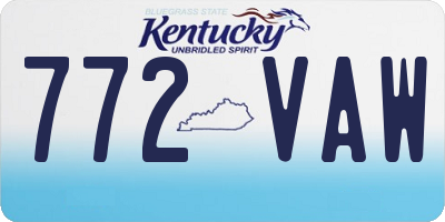 KY license plate 772VAW