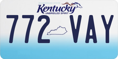 KY license plate 772VAY