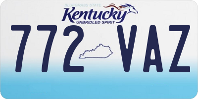 KY license plate 772VAZ