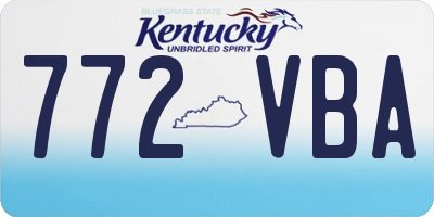 KY license plate 772VBA