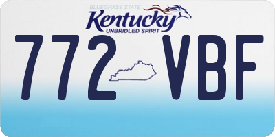 KY license plate 772VBF