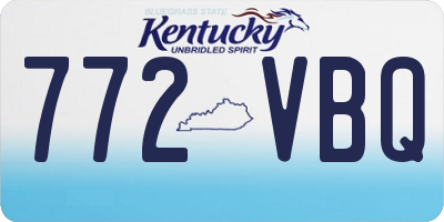 KY license plate 772VBQ