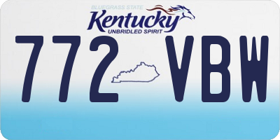 KY license plate 772VBW