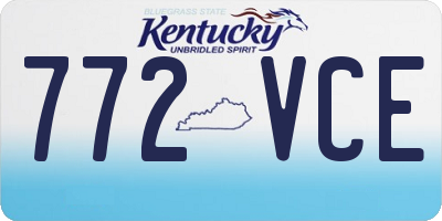 KY license plate 772VCE