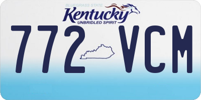 KY license plate 772VCM