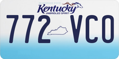 KY license plate 772VCO